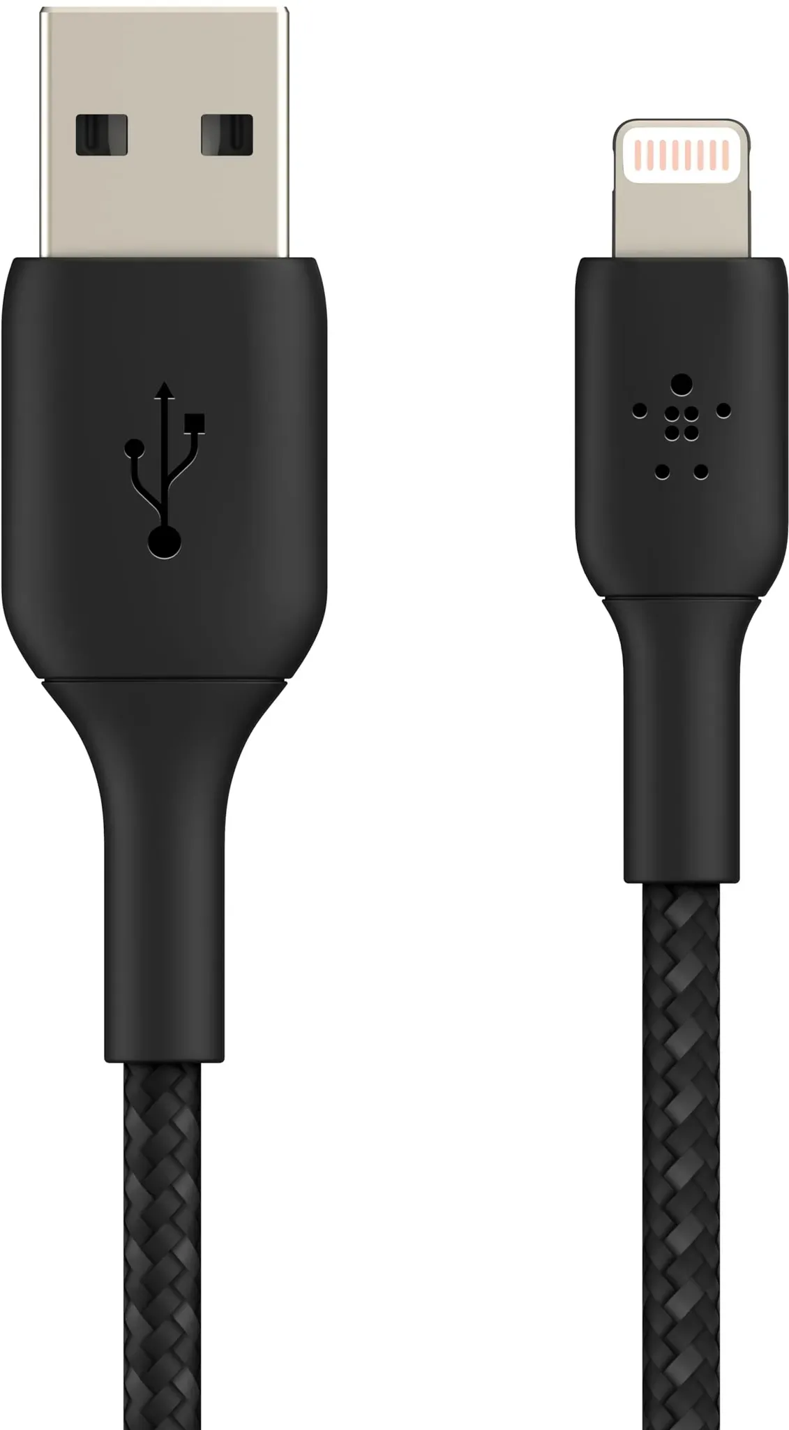 Belkin geflochtenes Lightning-Kabel (Boost Charge Lightning-/USB-Kabel für iPhone, iPad, AirPods) MFi-zertifiziertes iPhone-Ladekabel, geflochtenes Lightning-Kabel (1 m, Schwarz)