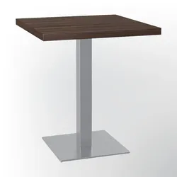 BIG Möbel GmbH Bistrotisch 60x60 cm | Walnuss | Edelstahl Gestell