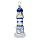 INGE-GLAS Inge Glas - Christbaumschmuck, Baumschmuck - Leuchtturm - 12 cm - mundgeblasenes Glas