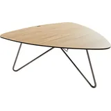 DeLife Couchtisch Ekrem 88x85 cm Keramik Laminam® Sabbia Eichefarbig Hairpin rund Edelstahl