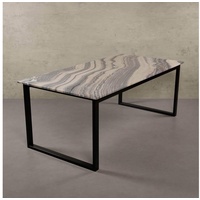 MAGNA Atelier Esstisch BERGEN mit Marmor Tischplatte, Esstisch eckig, Metallgestell, Exclusive Line, 200x100x75cm grau 160 cm x 75 cm x 100 cm