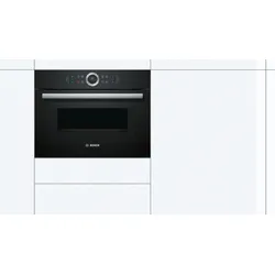 Bosch Serie 8, Einbau-Kompaktbackofen mit Mikrowellenfunktion, 60 x 45 cm, Schwarz CMG633BB1