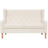 vidaXL 2-Sitzer Sofa Stoff Cremeweiß