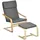 Homcom Relaxsessel mit Hocker Leinenoptik 70 x 90 x 80 cm Grau