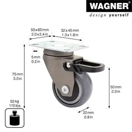 Wagner Lenkrolle 3C Ø50 mm 50 kg