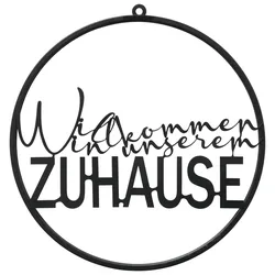 Dekoschild Willkommen II in Schwarz