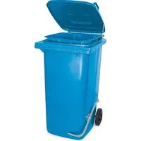 BRB-Lagertechnik Müllbehälter mit Fußpedal u. Klemmring, 120 Liter, blau,