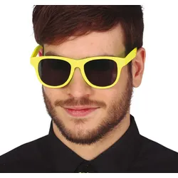 80er Jahre Brille neon-gelb - OS