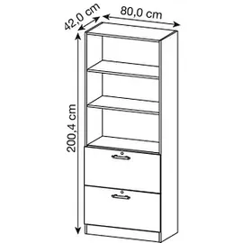 Hammerbacher Serie V7300 Aktenschrank 80 x 42 x 200,4 cm ahorn