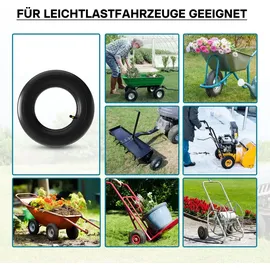 Wiltec Schlauch für Reifen Größe 3,50-4, bis 100 kg Traglast, mit abgewinkeltem Ventil TR87
