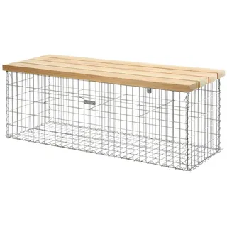 Bellissa Gabionenbank Silber, Hellbraun