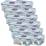 Lock & Lock Frischhaltedose rechteckig transparent 13,5 x 10,2 x 5,2 cm 0,35 l 12-teiliges Set