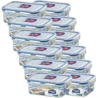 Lock & Lock Frischhaltedose rechteckig transparent 13,5 x 10,2 x 5,2 cm 0,35 l 12-teiliges Set