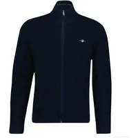 GANT Strickjacke MICRO TEXTURED COTTON ZIP CARDIGAN blau, XL