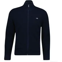 GANT Strickjacke MICRO TEXTURED COTTON ZIP CARDIGAN blau, XL