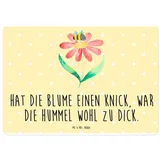 Mr. & Mrs. Panda Metallschild DIN A4 Hummel Blume - Gelb Pastell - Geschenk, Tiermotive, Magnet-Met, (1 St) gelb DIN A4