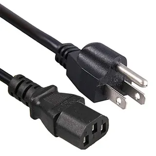PremiumCord Netzkabel 230V 2m, Stromkabel mit US Stecker auf Kaltgerätebuchse C13, IEC 320, PC Netzkabel 3 Polig, Farbe schwarz