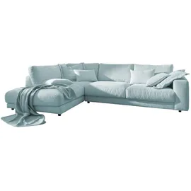 KAWOLA Ecksofa Madeline Cord Recamiere links hellblau