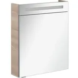 Fackelmann Spiegelschrank B.clever 82966, Bad, 60 x 71 x 16cm (B/H/T), mit Beleuchtung, esche
