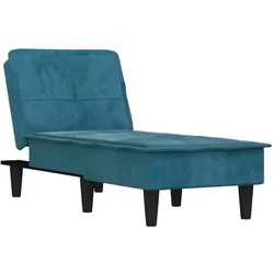 vidaXL Chaiselongue Blau Samt