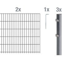 GAH Alberts Alberts Doppelstabmatten-Grundset 4 m 200 x 80 cm, 6/5/6 anthrazit