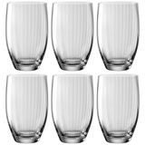 LEONARDO Poesia Trinkglas 6er Set, spülmaschinengeeignete Wasser-Gläser, Trink-Becher aus Glas, Saft-Gläser, Getränke-Set, 460 ml, Glas, grau,