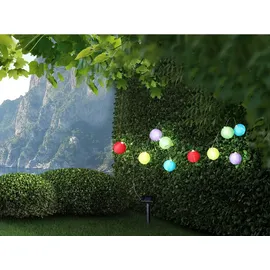 meineWunschleuchte 2er Set LED Solar Lichterkette Outdoor Lampions bunte Kugeln für Garten, 3 Meter