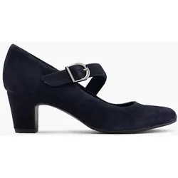 Leder Spangenpumps - Damen - navyblau - 37