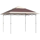 Outsunny Faltpavillon Pop-Up-Zelt, Rollentasche, Oxford-Gewebe, mit 4 Seitenteilen, (Pavillon, Gartenpavillon), für Garten, Balkon, Dunkelbraun braun