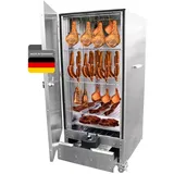 NOWOSmoker Edelstahl Räucherofen XXL - isoliert Spitzenqualität Made in Germany - Elektrischer Räucherschrank - Höhe 120 cm - Extra Tief zum Warmräuchern und Kalträuchern - Opt. Holz/Gas mit Zubehör