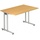 Hammerbacher Schreibtisch buche rechteckig, C-Fuß-Gestell silber 120,0 x 80,0 cm