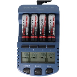 Technoline BC 1000 Set Akku-Ladegerät blau