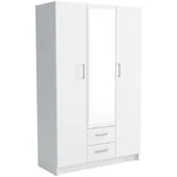masseno Drehtürenschrank PINELLO 120 x 195 x 55 cm Weiß