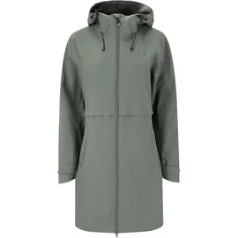Weather Report Outdoorjacke WEATHER REPORT "Dayton", Damen, Gr. 44, grau (hellgrau), 90% Polyester, 10% Elasthan, unifarben, lang, ohne Ausschnitt, Jacken Outdoorjacke, mit getapten Nähten