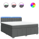 vidaXL Boxspringbett 180 x 200 cm Dunkelgrau