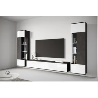 INOSIGN Wohnwand »Kenia, Vitrine Türanschlag links/rechts wechselbar« 3 Stk. tlg., schwarz-weiß