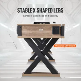 Vevor Shuffleboard-Tisch, 11,5 Fuß Shuffleboard für Familienspielzimmer, 2-in-1-Shuffleboard- und Bowling-Kombispielset, mit kratzfestem Spielfeld, Beinen, 8 Pucks, Bowlingset, Wachs und Tischbürste