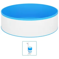 vidaXL Planschbecken mit Einhängeskimmer und Pumpe 350x90 cm Weiß