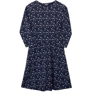 KIDSWORLD Mädchen Kinder-Kleid Baumwoll-Kleid mit Sternen-Print Sommer-Kleid 41548136 Dunkelblau/Weiß - 152/158