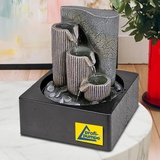 Zimmerbrunnen Brunnen Zierbrunnen Springbrunnen Brunnen Wasserfall Wasserspiel, Terrasse, Balkon Sehr Dekorativ (230V - Zimmerbrunnen Altan mit LED-Licht)