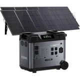 OUKITEL P5000 Pro 4000W Tragbare Powerstation mit 2x500W Solarpanel, 5120Wh Solar Generator, LiFePO4 Batterie, 15 Ausgang, APP, Portable Power Station für Camping, Reisen, Wohnung