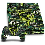 Head Case Designs Offizielle Harry Potter Slytherin Muster Grafiken Vinyl Haut Gaming Aufkleber Abziehbild Abdeckung kompatibel mit Sony Playstation 4 PS4 Console and DualShock 4 Controller Bundle