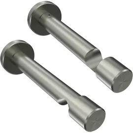 Interdeco GARDINENSTANGE Prestige Elanto 480 cm (geteilt in 3 x 160 cm), 1-läufig (ohne Ringe), 20 mm Ø Edelstahl-Optik