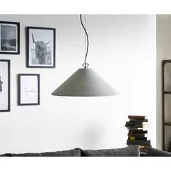 DELIFE Pendelleuchte Fatua 40 cm Beton 60 W Pendelleuchte Hängeleuchte, Leuchten