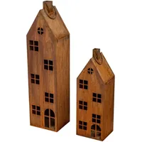 levandeo Laterne Haus 2er Set Metall Rost