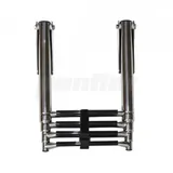 PONTTOR Teleskop Badeleiter Bootsleiter Poolleiter Schwimmbadleiter Edelstahl A2 für Boot Yacht 4 Stufen