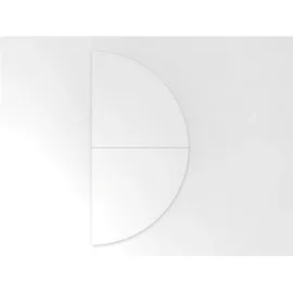 Hammerbacher Anbautisch höhenverstellbar Mirakel weiß, grau halbrund 160,0 x 80 x 65,5 - 82,5 cm