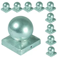 BURI Pfostenkappe 10x Pfostenkappe Kugel 7x7 cm Zaunkappe Zierkappe Pfahl Kappe verzinkt