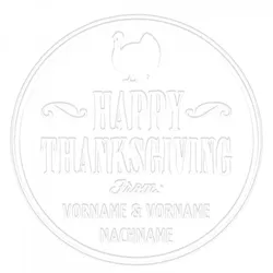 Monogramm-Prägezange 51 mm rund - Happy Thanksgiving