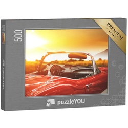puzzleYOU Puzzle Retro-Auto im goldenen Sonnenuntergang, 500 Puzzleteile, puzzleYOU-Kollektionen Oldtimer